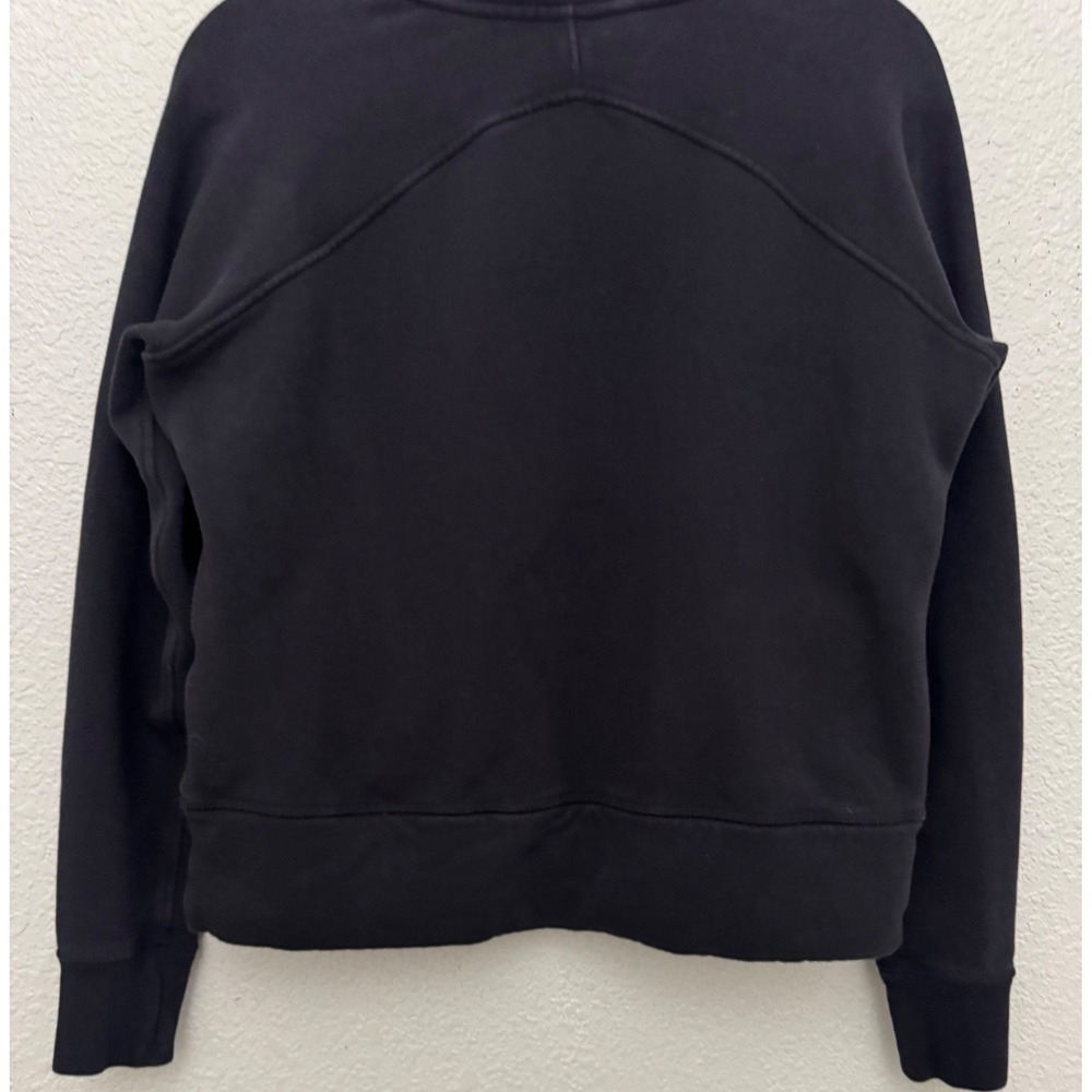 Public Rec Lux Fleece Pullover Sweatshirt Black Funnel Neck Pima Cotton Medium - Picture 8 of 11
